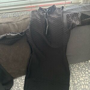 Chic Black Textured Dress